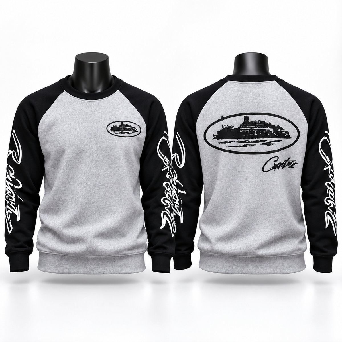 Polerón Streetwear Graphic Gris & Black.