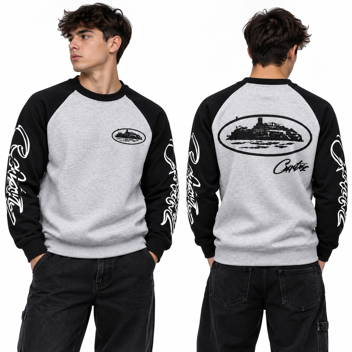 Polerón Streetwear Graphic Gris & Black.
